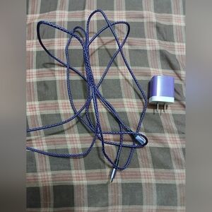 Long Purple USB Charger with Cable, 16ft. Like New.
